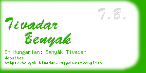tivadar benyak business card